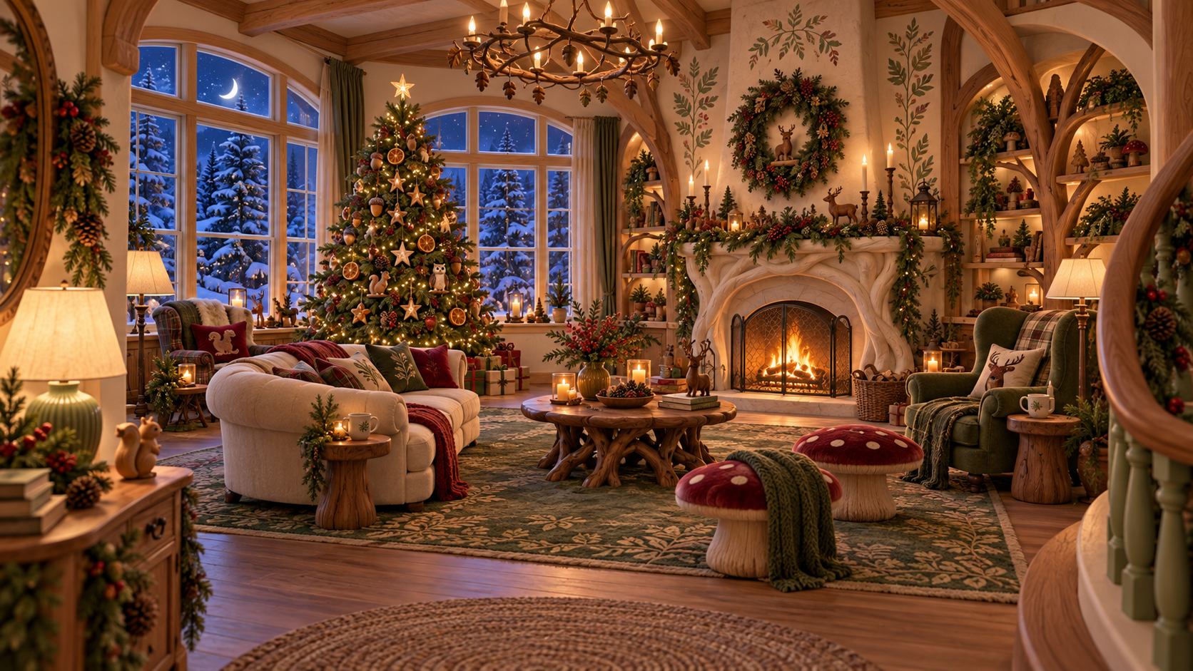 Eight Christmas living-room directions